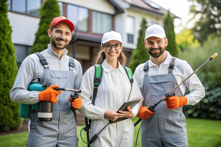 Pressure washing professionals at work